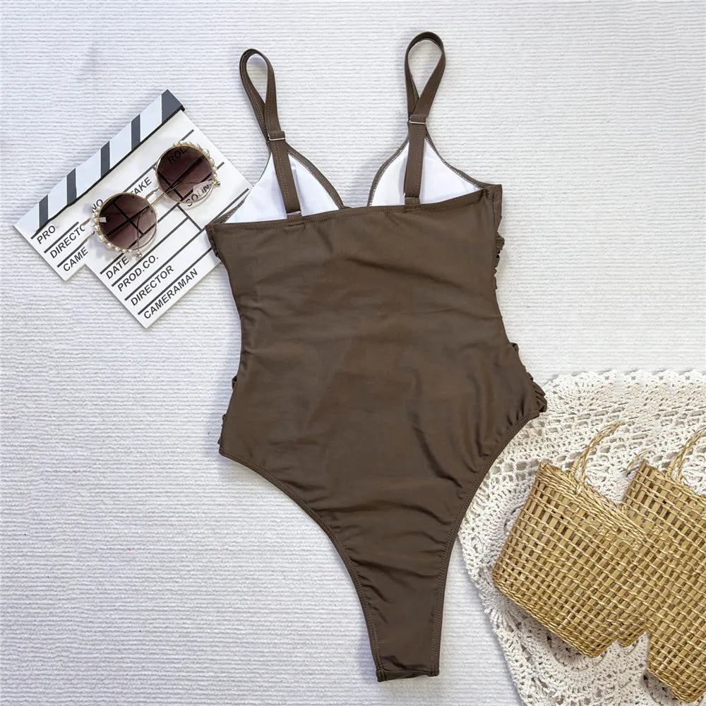Costume da bagno intero con laccetti incrociati
