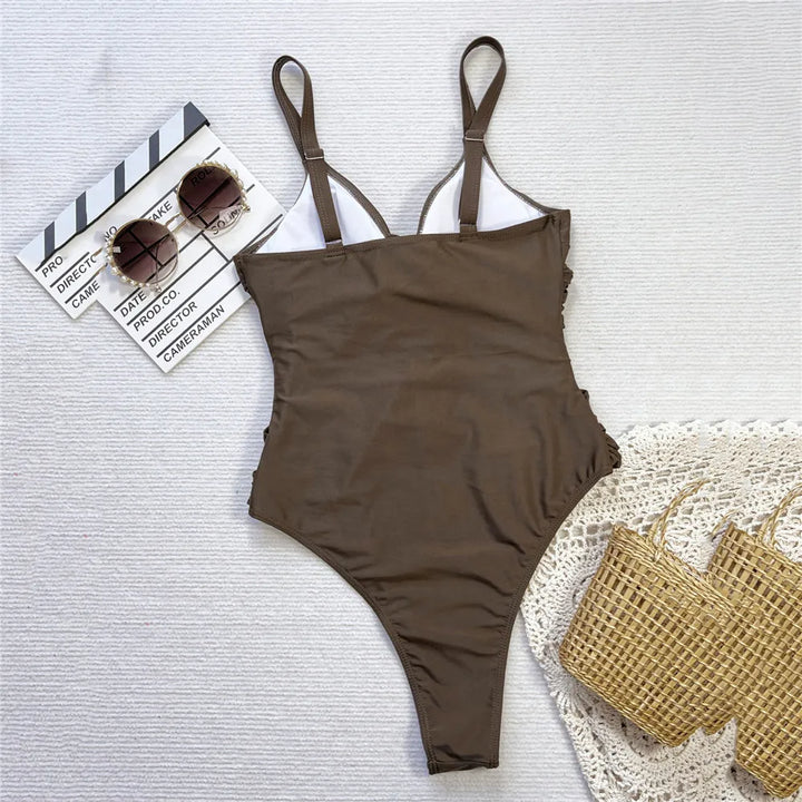 Costume da bagno intero con laccetti incrociati