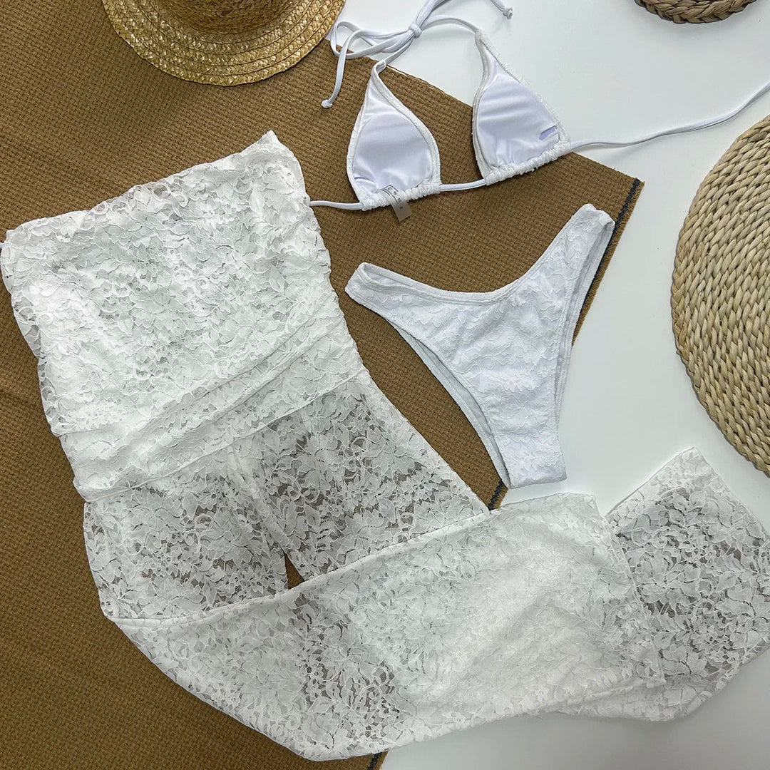 Set intimo 3 pezzi estivo in pizzo