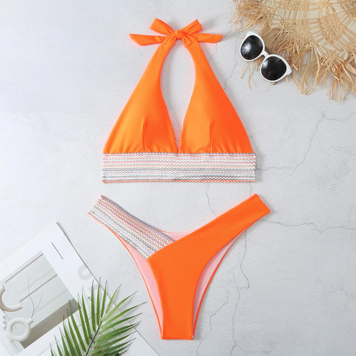 Bikini con slip a vita alta