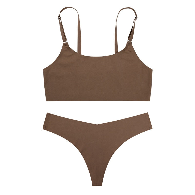 Set intimo in raso senza cuciture