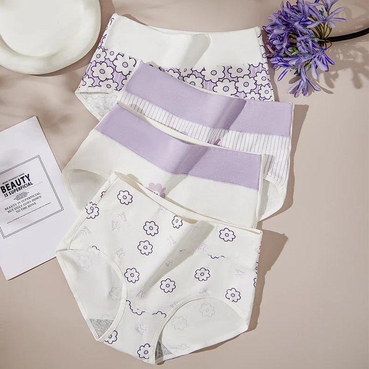 Set 4 mutandine vita alta