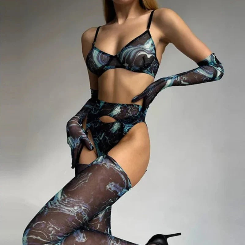Completo intimo 5 pezzi tie dye