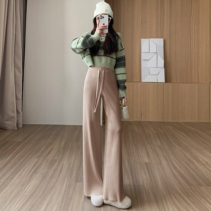Pantaloni maglia ampi con laccio di chiusura
