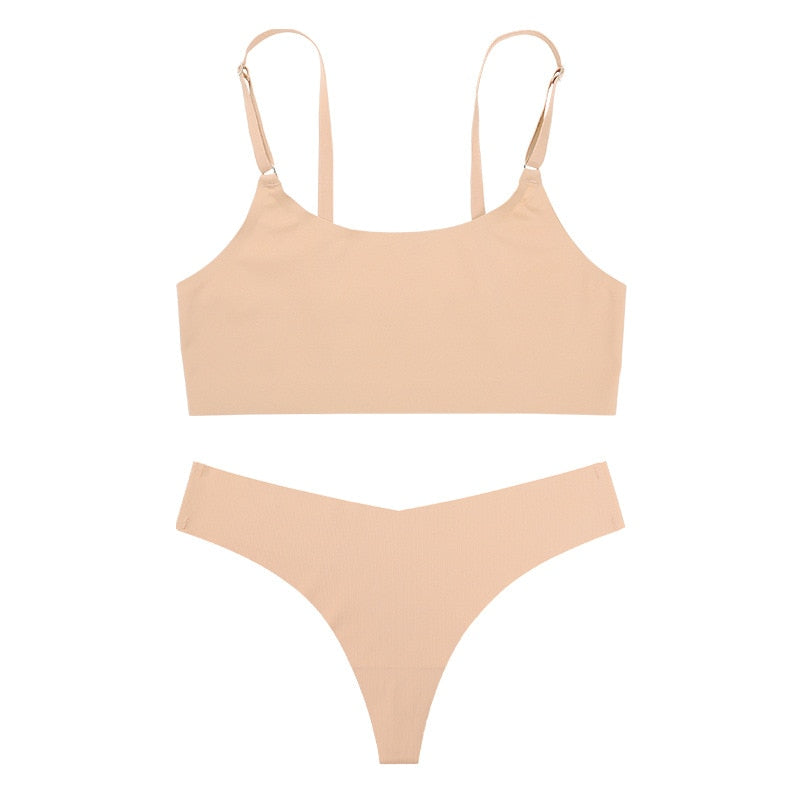 Set intimo in raso senza cuciture
