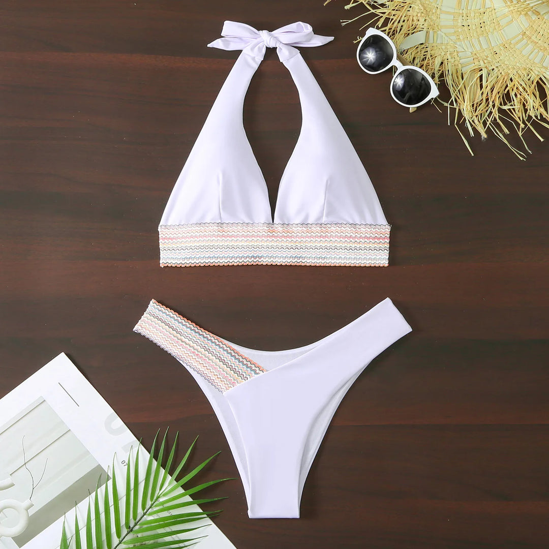 Bikini con slip a vita alta