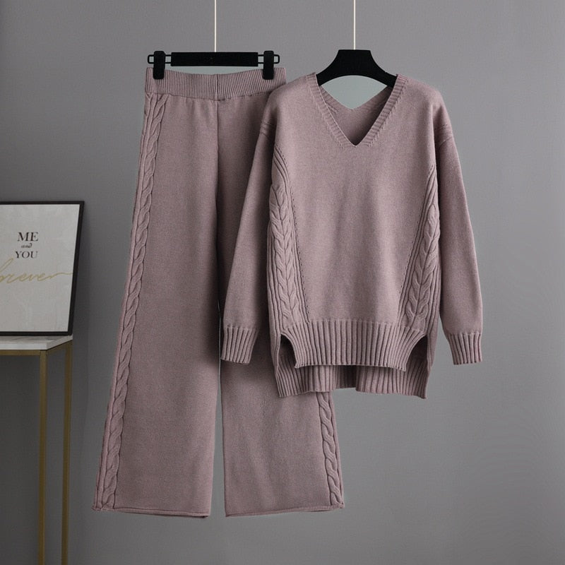 Completo homewear in maglia caldo