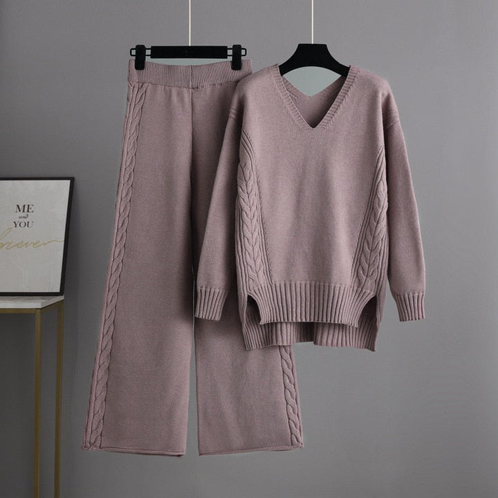 Completo homewear in maglia caldo