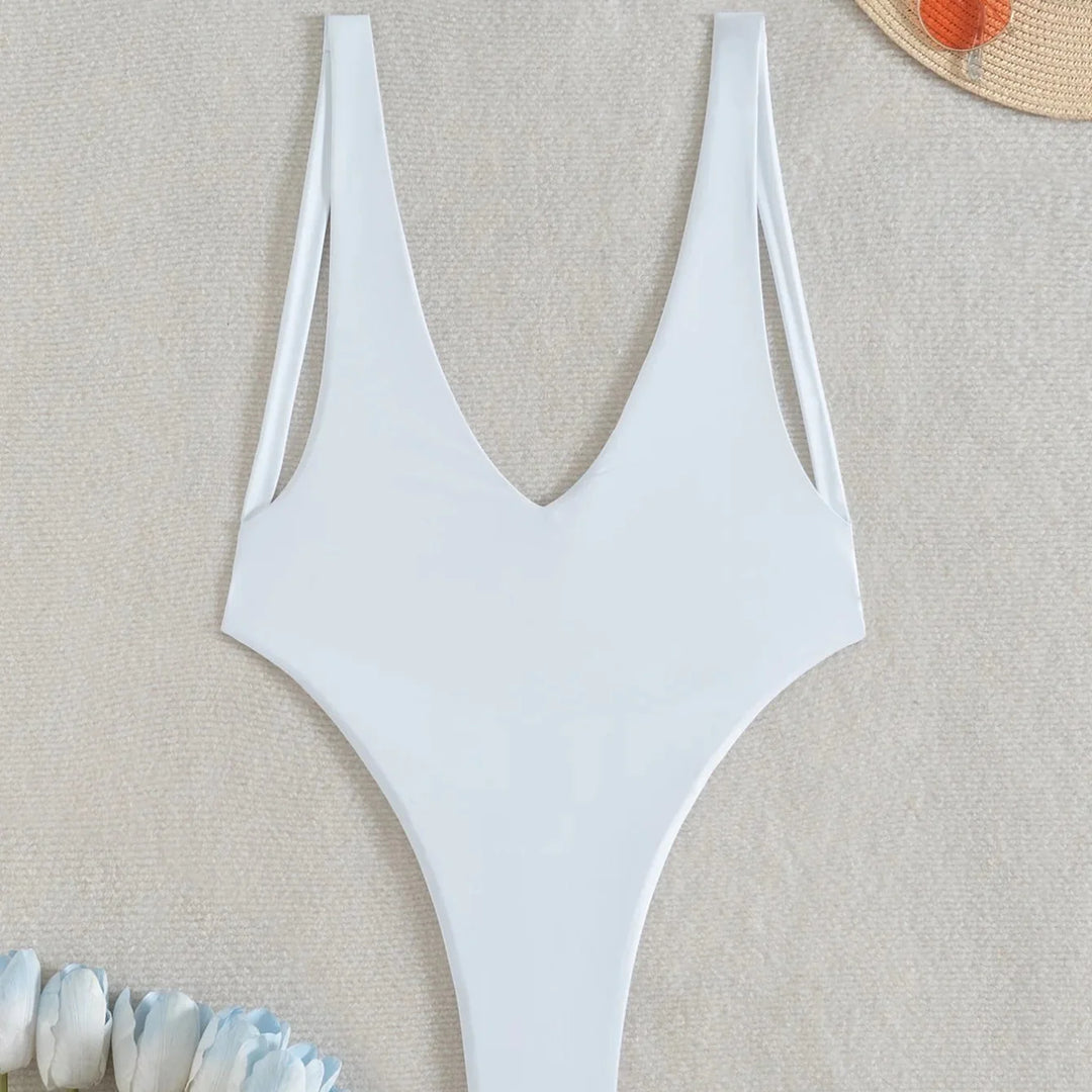 Costume da bagno con scollo profondo
