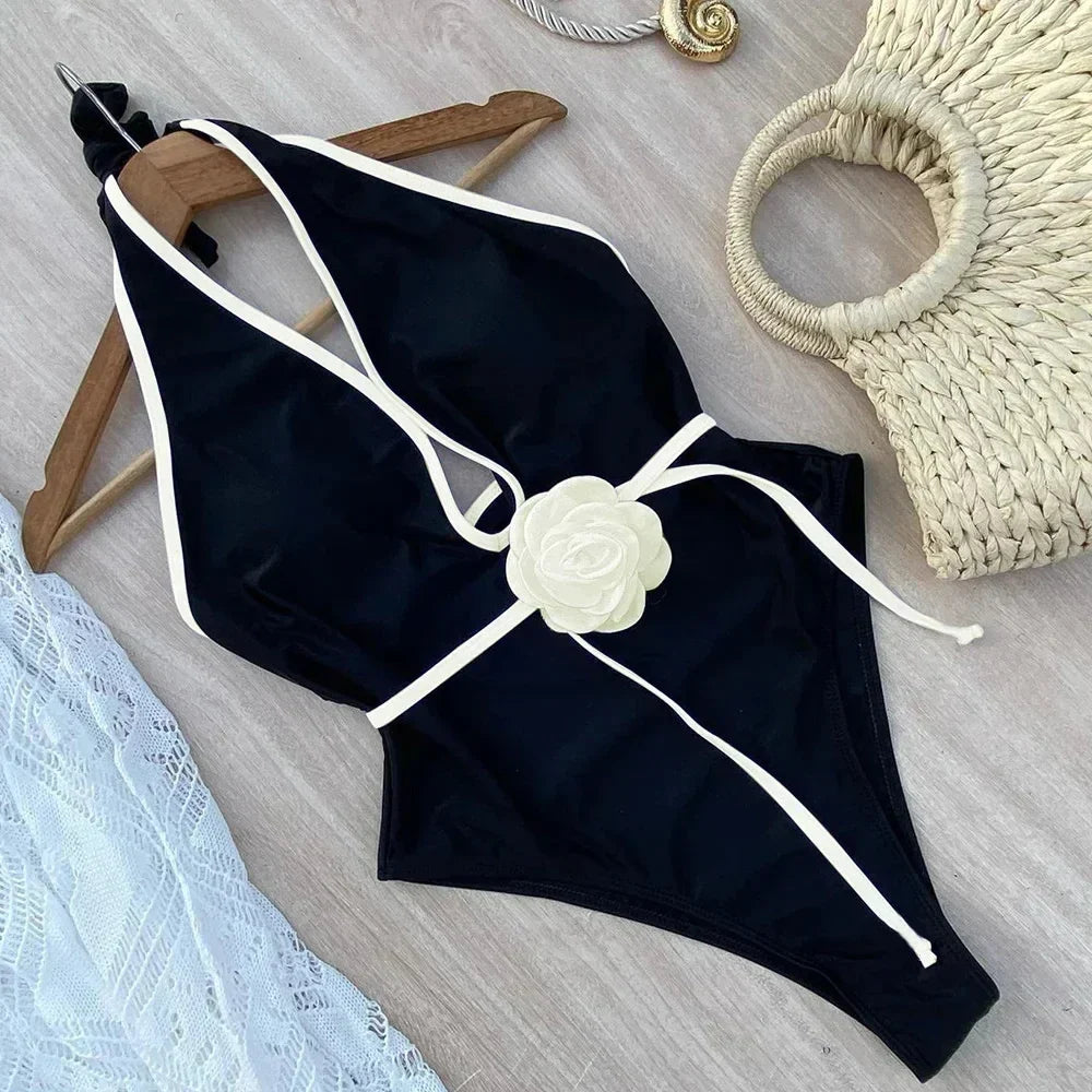 Costume da bagno 1 pezzo con fiore