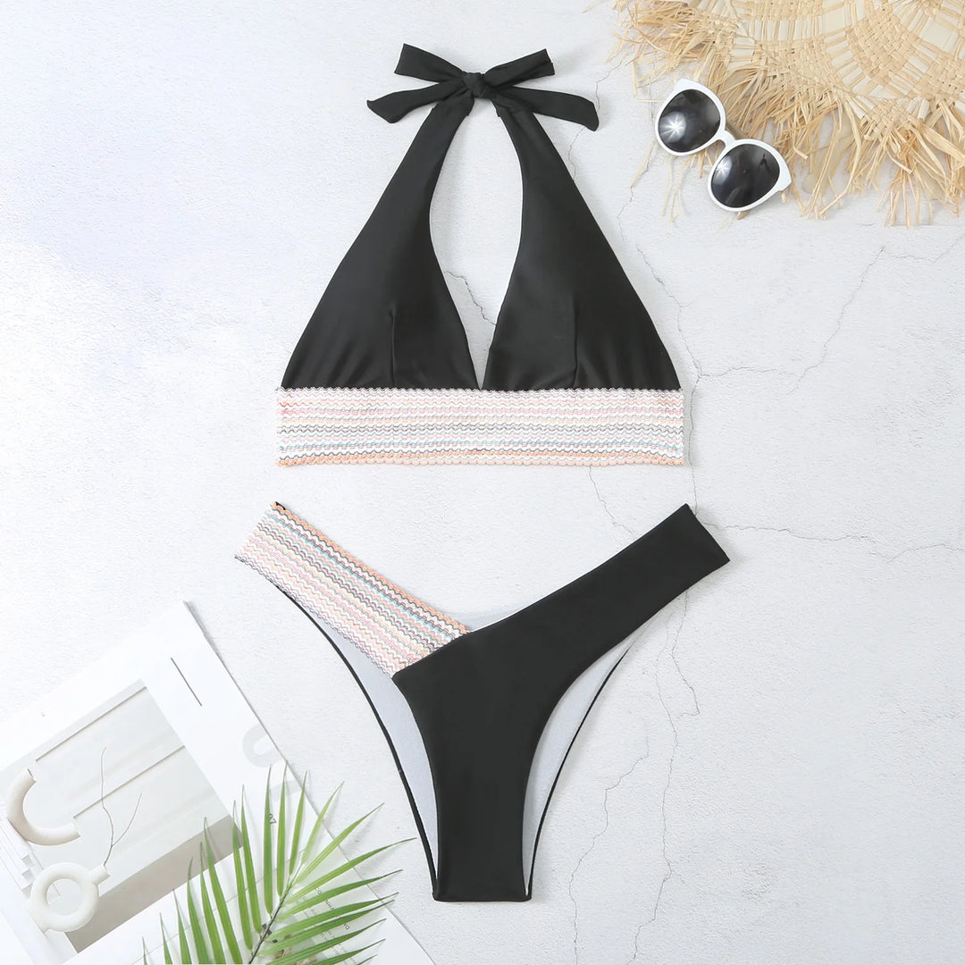 Bikini con slip a vita alta