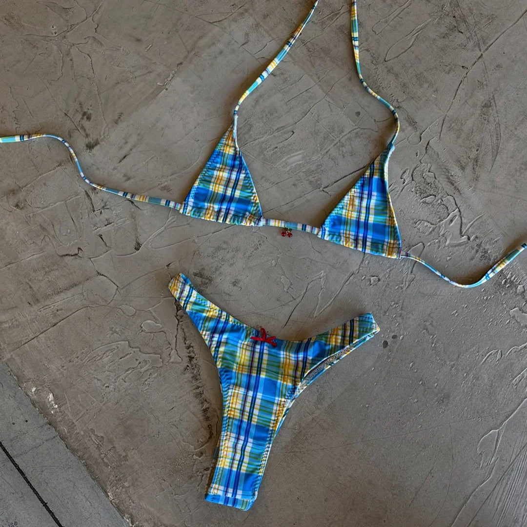 Bikini brasiliano a quadretti