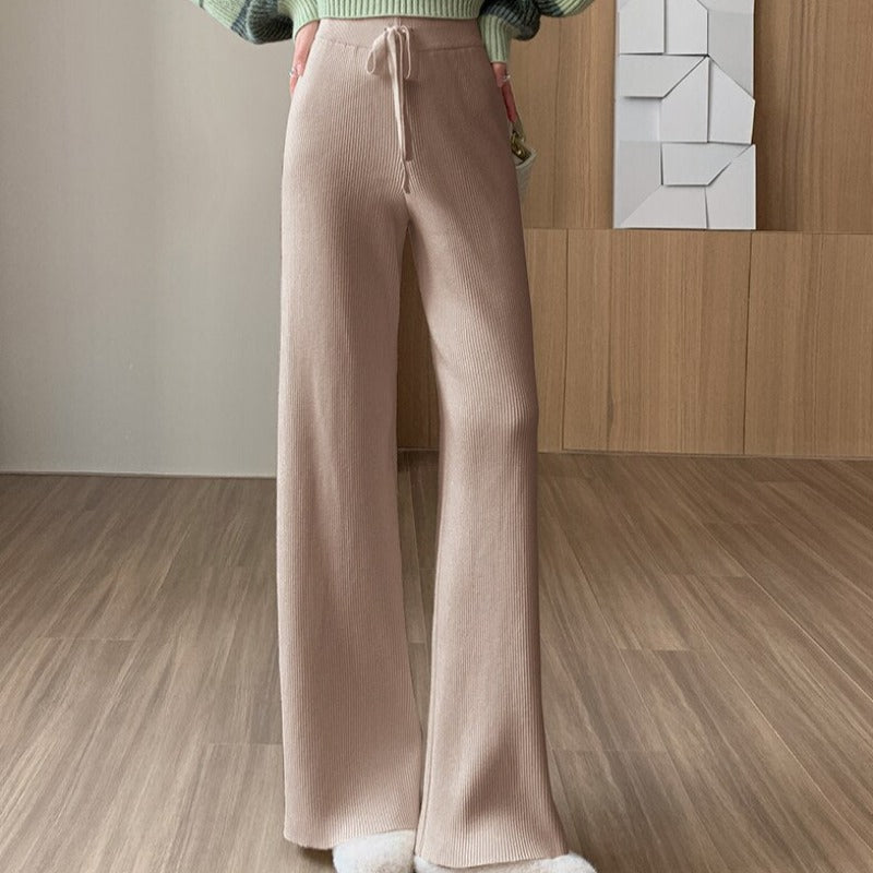 Pantaloni maglia ampi con laccio di chiusura