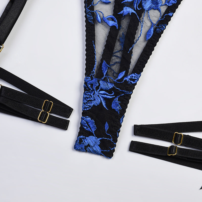Completo intimo in pizzo sensuale con motivo floreale