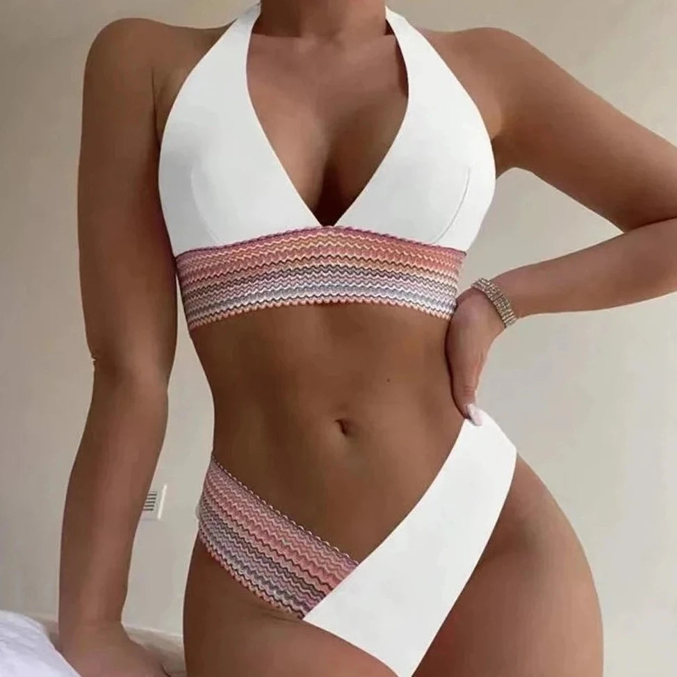 Bikini con slip a vita alta