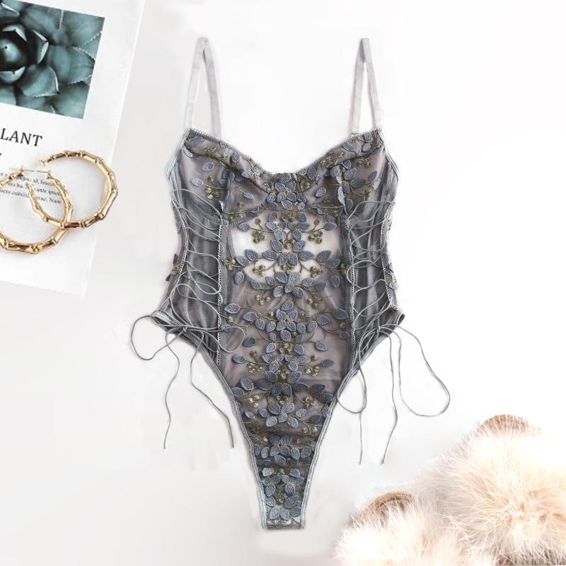Body con ricamo floreale