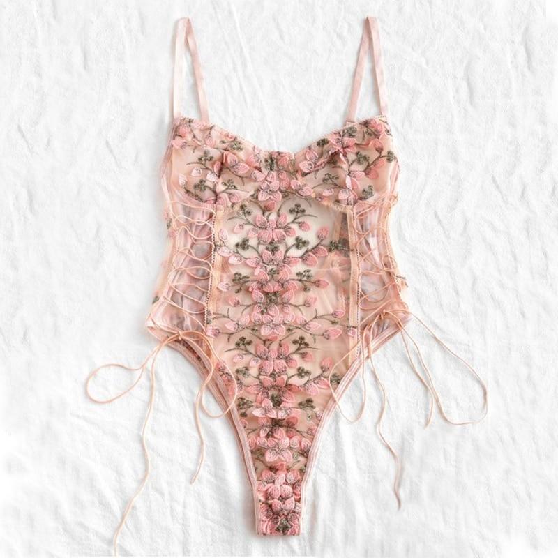 Body con ricamo floreale