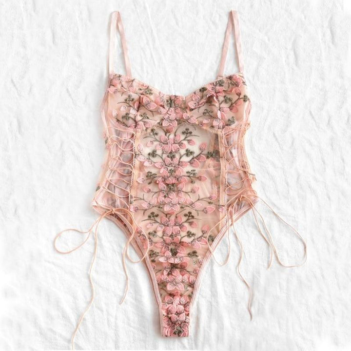 Body con ricamo floreale