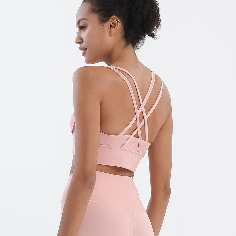 Reggiseno sportivo con spalline incrociate