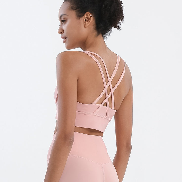 Reggiseno sportivo con spalline incrociate