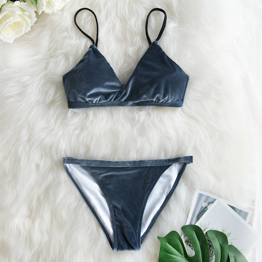 Costume da bagno due pezzi in velour