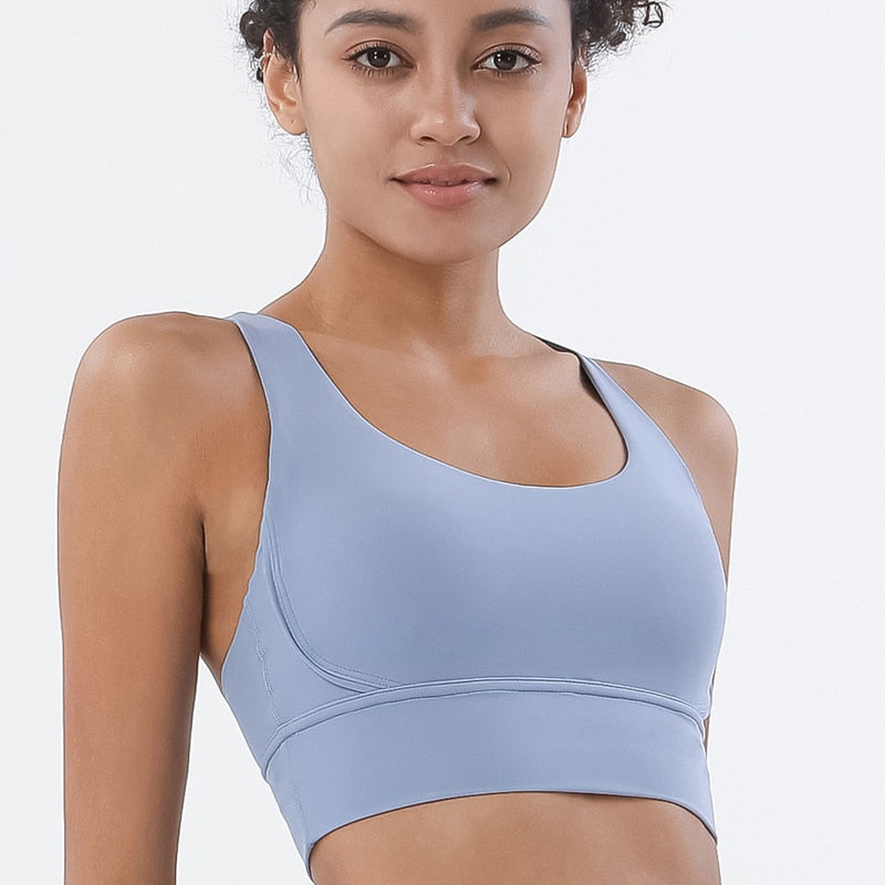 Reggiseno sportivo con spalline incrociate
