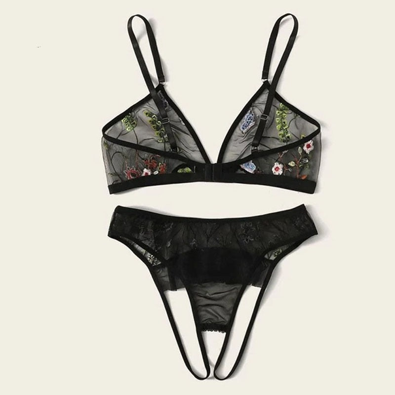 Set di biancheria intima con ricamo decorativo