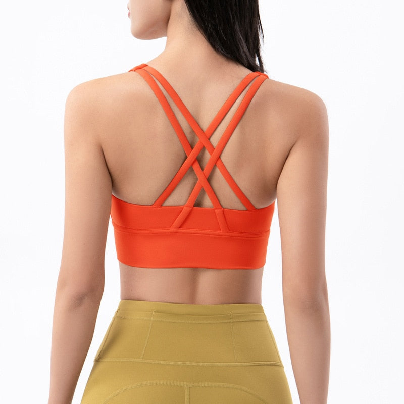 Reggiseno sportivo con spalline incrociate