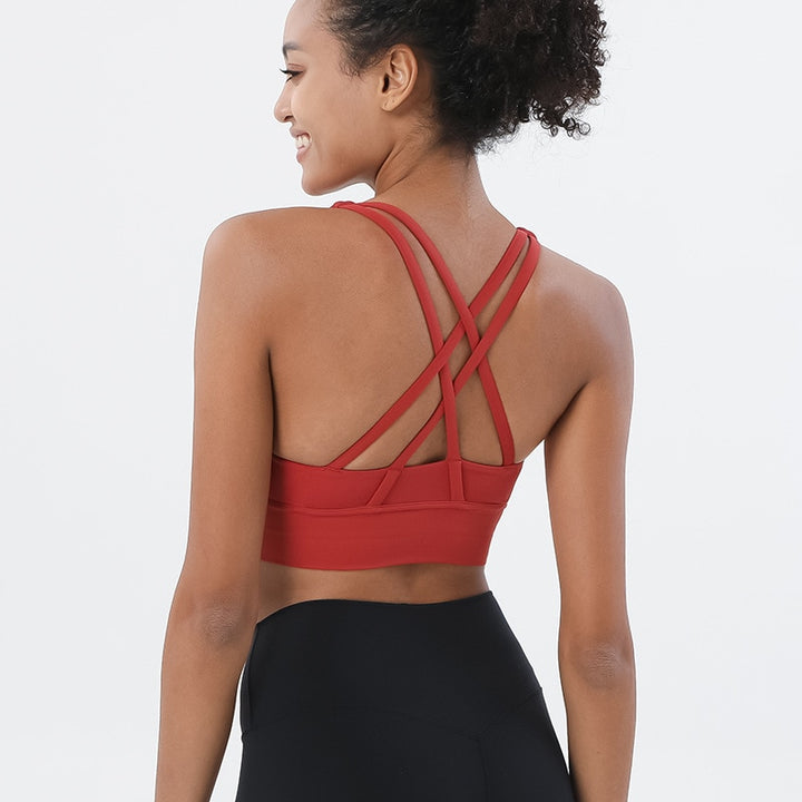 Reggiseno sportivo con spalline incrociate