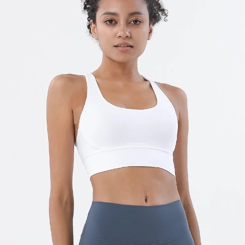 Reggiseno sportivo con spalline incrociate
