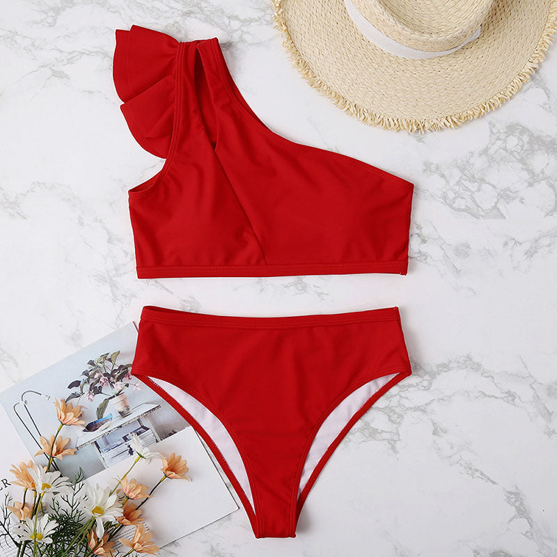 Costume intero a due pezzi con balza