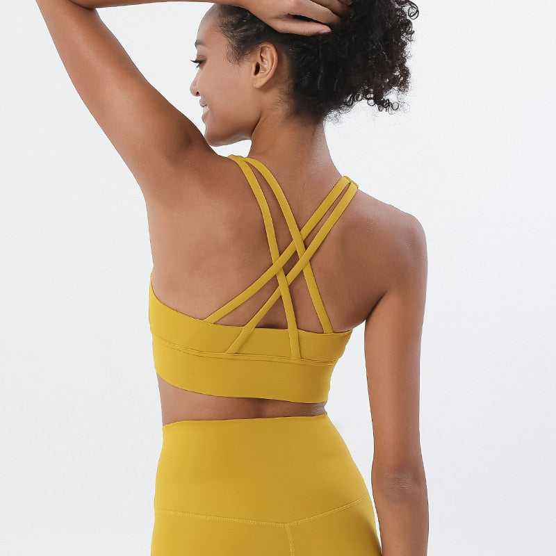 Reggiseno sportivo con spalline incrociate