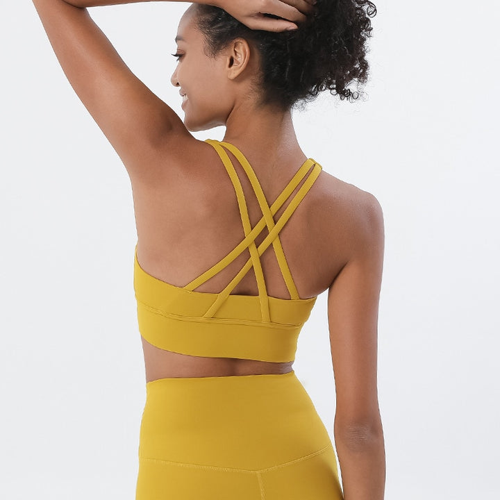 Reggiseno sportivo con spalline incrociate