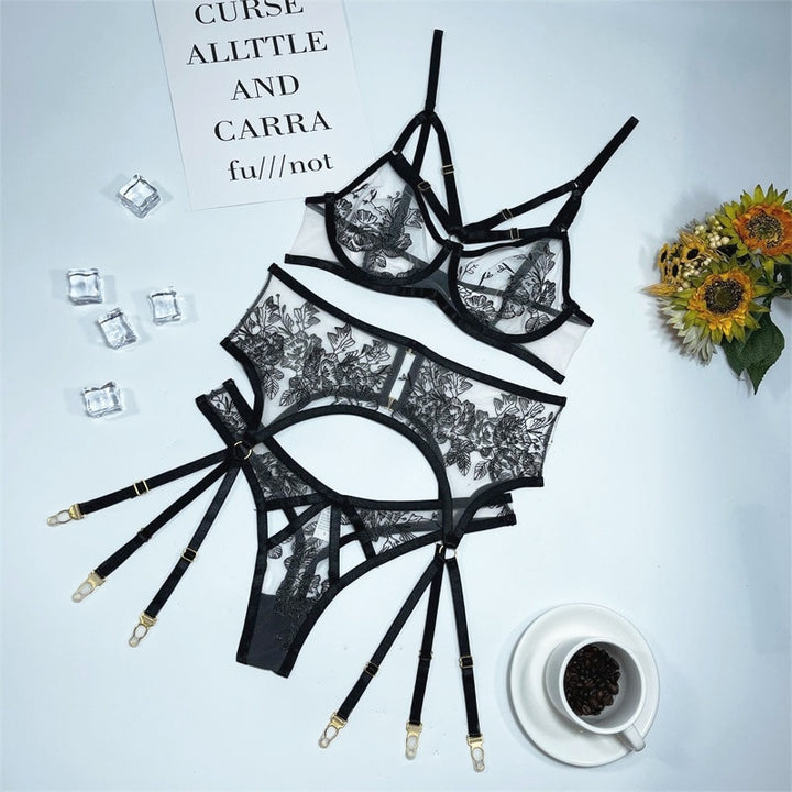 Completo intimo 3 pezzi con balza