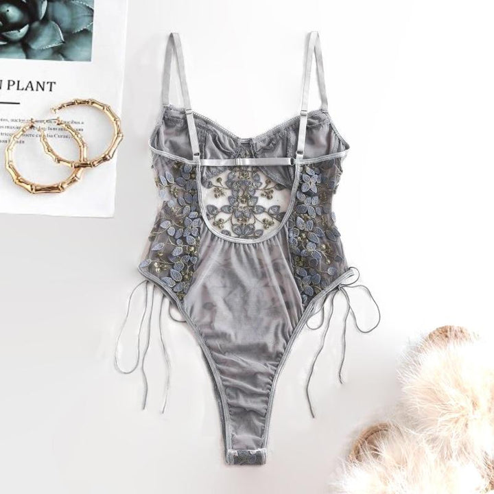 Body con ricamo floreale