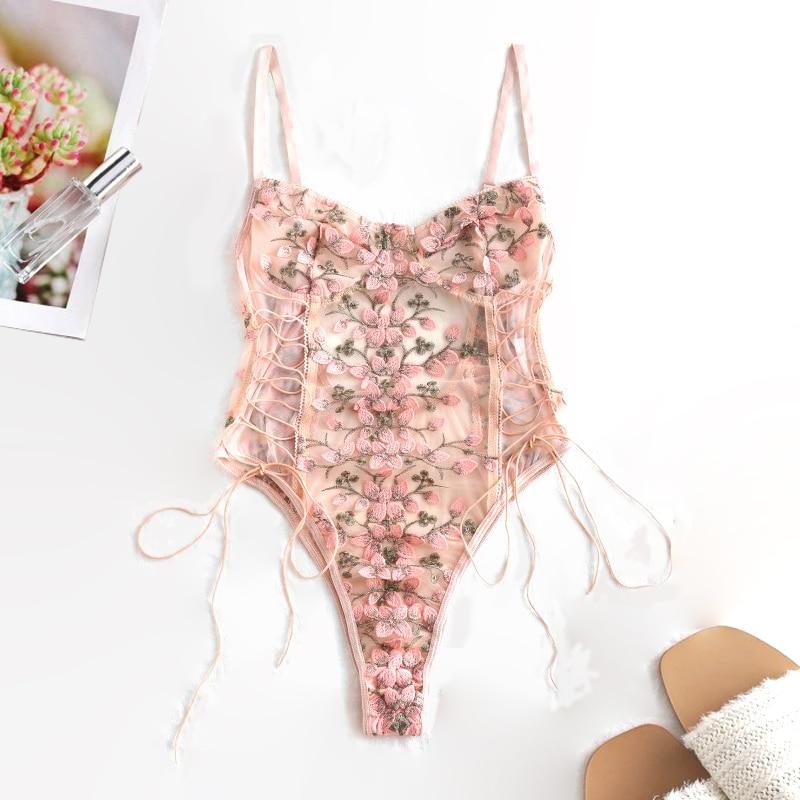 Body con ricamo floreale