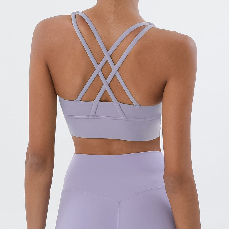 Reggiseno sportivo con spalline incrociate