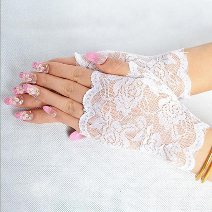 Guanti in pizzo senza dita