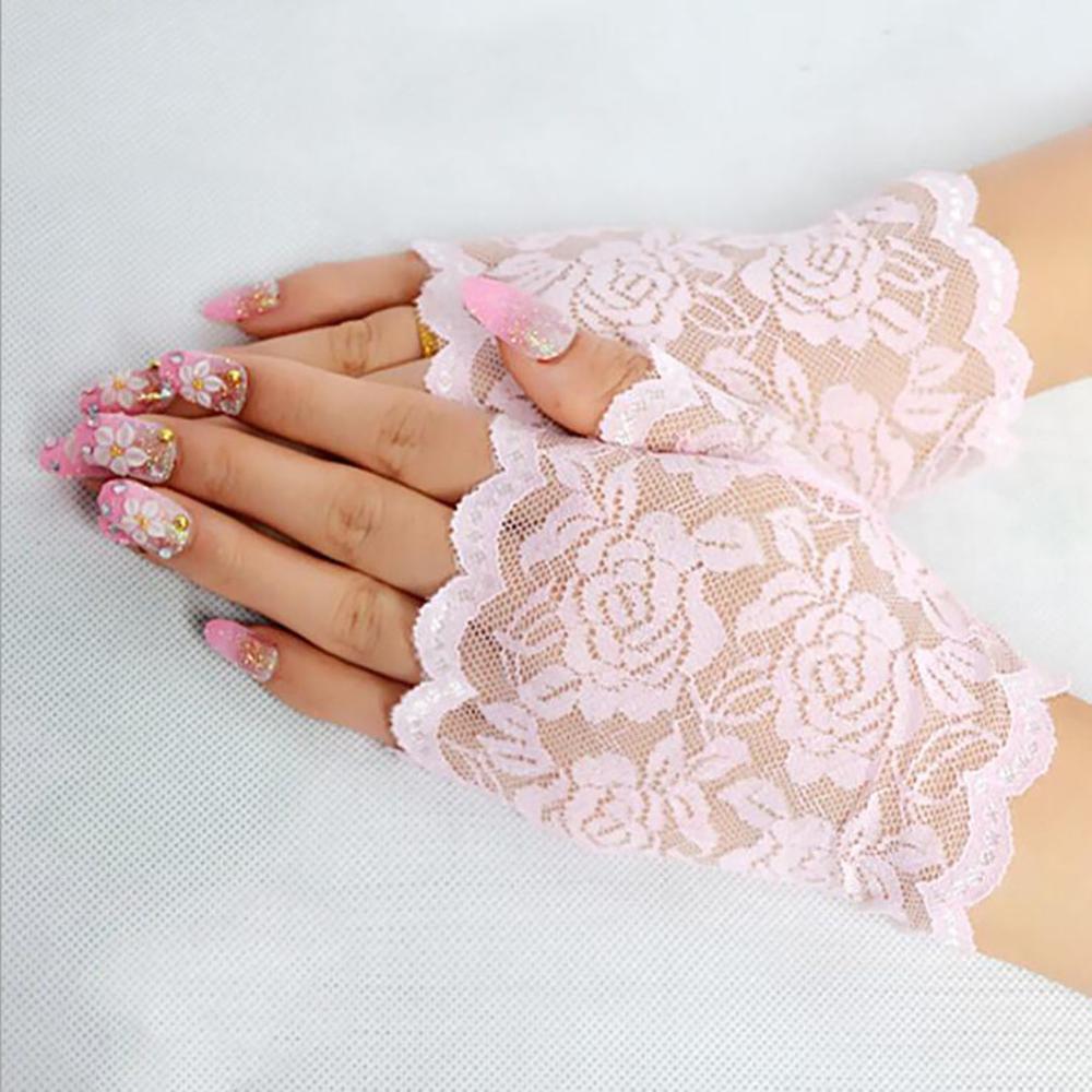 Guanti in pizzo senza dita