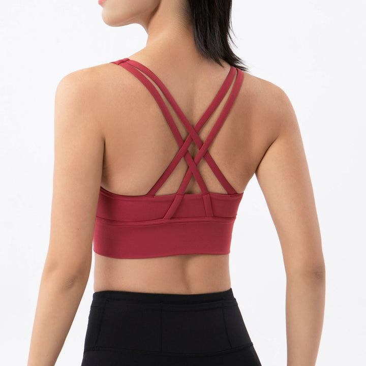 Reggiseno sportivo con spalline incrociate
