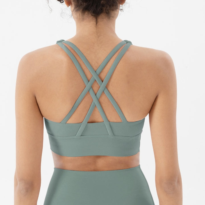 Reggiseno sportivo con spalline incrociate