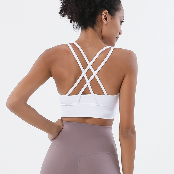 Reggiseno sportivo con spalline incrociate
