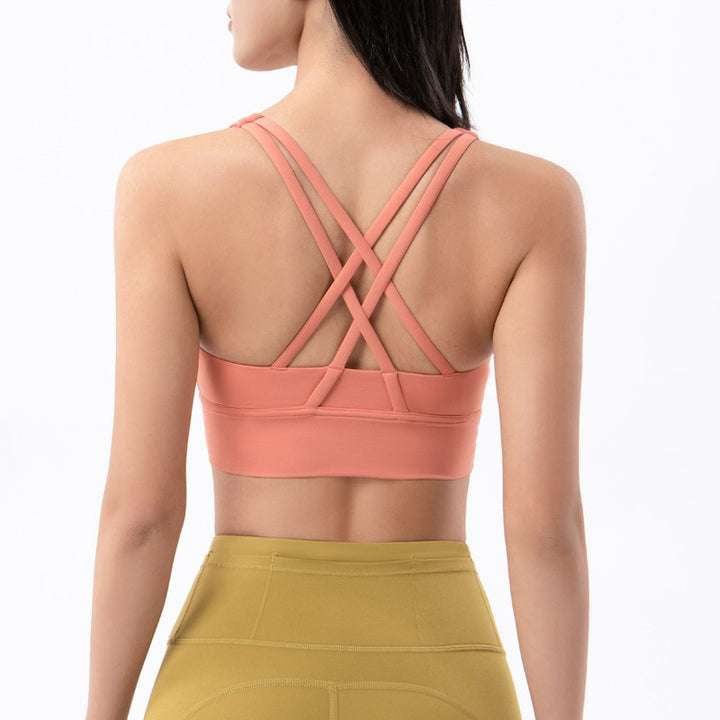 Reggiseno sportivo con spalline incrociate