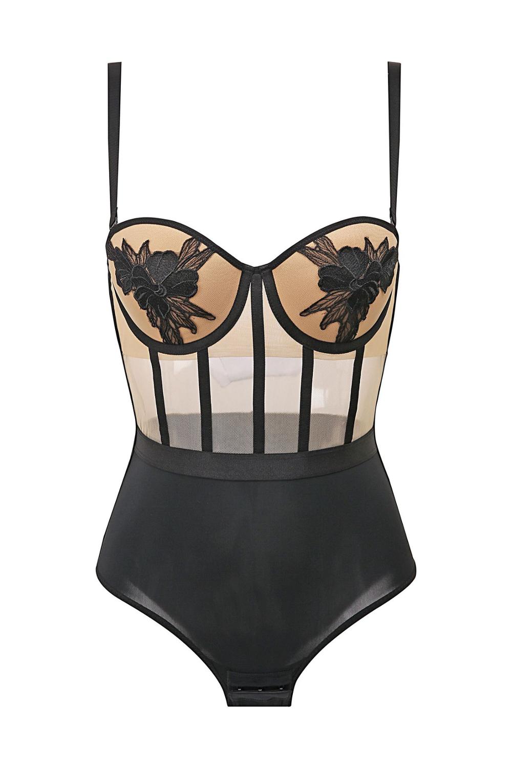 Body con ricamo floreale