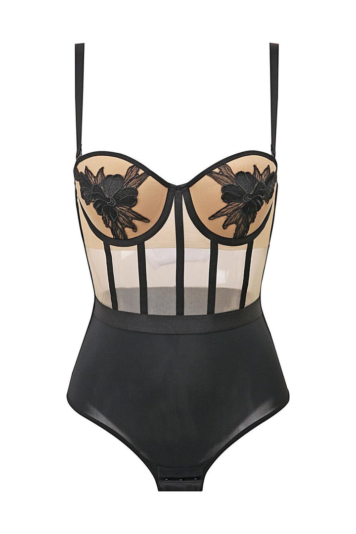 Body con ricamo floreale