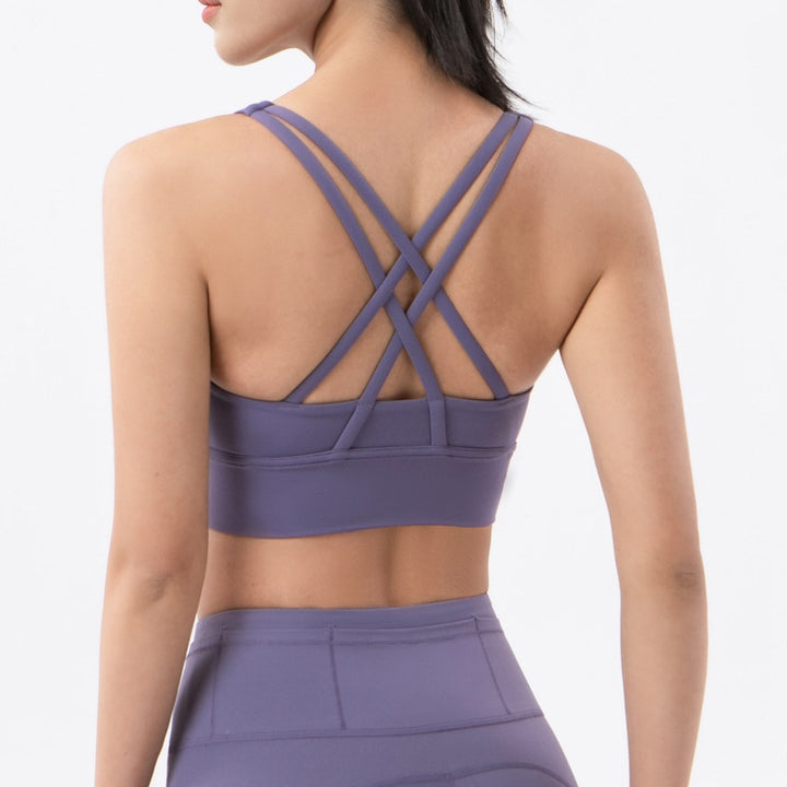 Reggiseno sportivo con spalline incrociate