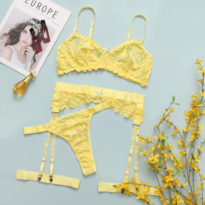 Completo intimo 3 pezzi con pizzo